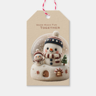 Etiqueta Para Presente Cute Needle Felted Snowman Snowglobe