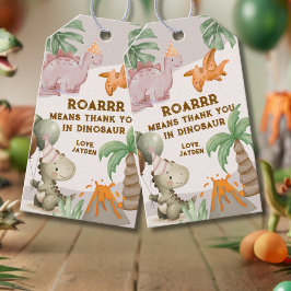 Etiqueta Para Presente Cute Pastel Dinosaur Thank You