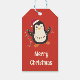 Etiqueta Para Presente Cute Penguin Merry Christmas Gift Tag