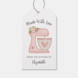 Etiqueta Para Presente Cute Pink Bakery Mixer Made With Love Gift Tags