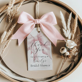 Etiqueta Para Presente Cute Pink Bow Bridal Shower Obrigado