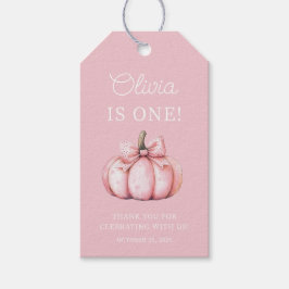 Etiqueta Para Presente Cute Pink Pumpkin Baby Girl First Birthday