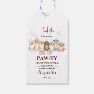 Etiqueta Para Presente Cute Puppy Dog Boy 1st Birthday | Pawty Time First