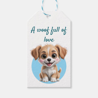 Etiqueta Para Presente Cute Puppy Gift Tag with Custom Text