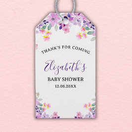 Etiqueta Para Presente Cute Purple and Pink Spring Flowers