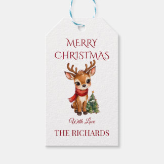 Etiqueta Para Presente Cute Reindeer Editable Christmas Gift Tag