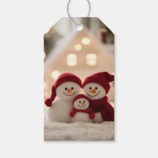 Etiqueta Para Presente Cute Snowman Family Winter Christmas