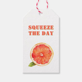 Etiqueta Para Presente Cute Squeeze the Day Citrus Grapefruit Summer