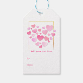 Etiqueta Para Presente Cute Style Pink Hearts Romantic Valentine's Day