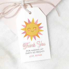 Etiqueta Para Presente Cute Sunshine Primeiro Aniversário em Torno do Sol