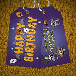 Etiqueta Para Presente Cute Typography Woodland Animals Happy Birthday