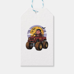 Etiqueta Para Presente Cute Vampire Monster Truck Halloween Camisa Design