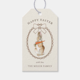 Etiqueta Para Presente Cute Vintage watercolor Easter bunny 