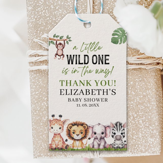 Etiqueta Para Presente Cute Wild Animals Baby Shower Boy (Criador carregado)