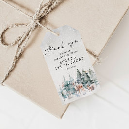 Etiqueta Para Presente Cute Winter Animals Woodland ONEderland Birthday