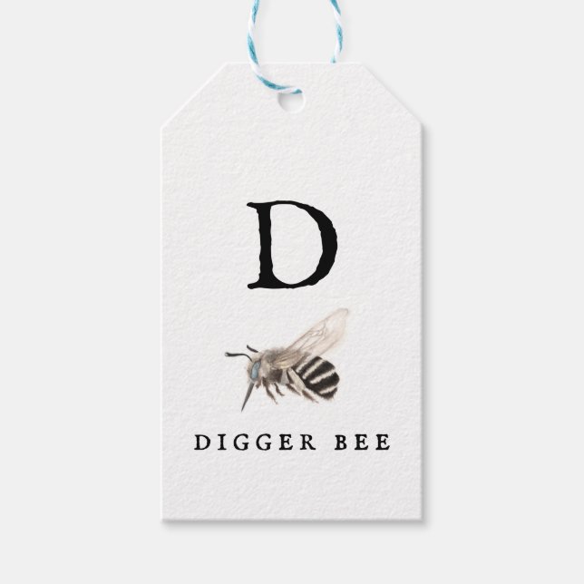 Etiqueta Para Presente "D" Digger Bee (Frente)