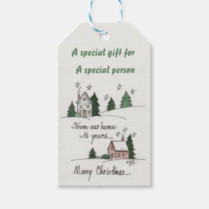 Etiqueta Para Presente "Da Nossa Casa" Saudação Vintage Homens Watercol