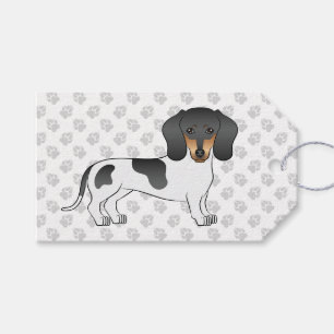 Etiqueta Para Presente Dachshund Cabelo Liso Preto E Marrom Manchado Cach
