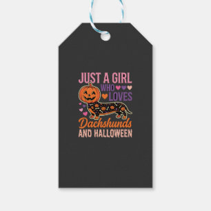 Etiqueta Para Presente Dachshund Engraçado Abóbora de Halloween Amante de