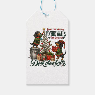 Etiqueta Para Presente Dachshund engraçado de Natal