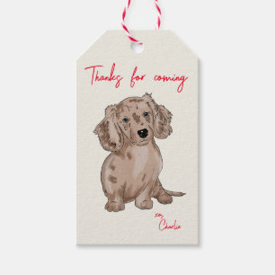 Etiqueta Para Presente dachshund merle aquarela