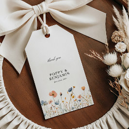 Etiqueta Para Presente Dacil Floral Wildflower Wedding Obrigado
