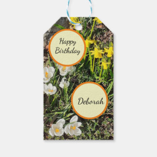 Etiqueta Para Presente Daffodils & Crocus Birthday