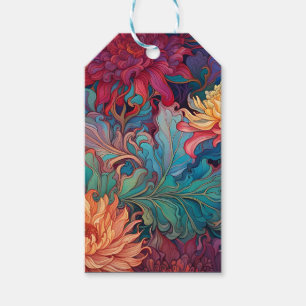 Etiqueta Para Presente Dahlia Floral Tapeçaria