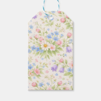 Etiqueta Para Presente Daisy, Sineta e Flor Azul Botânica