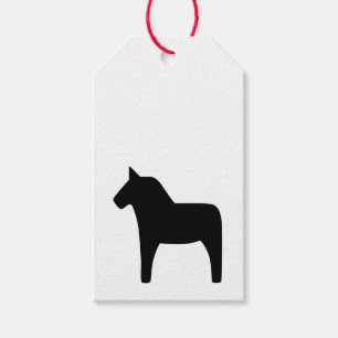Etiqueta Para Presente Dala Horse Black Gift Tags