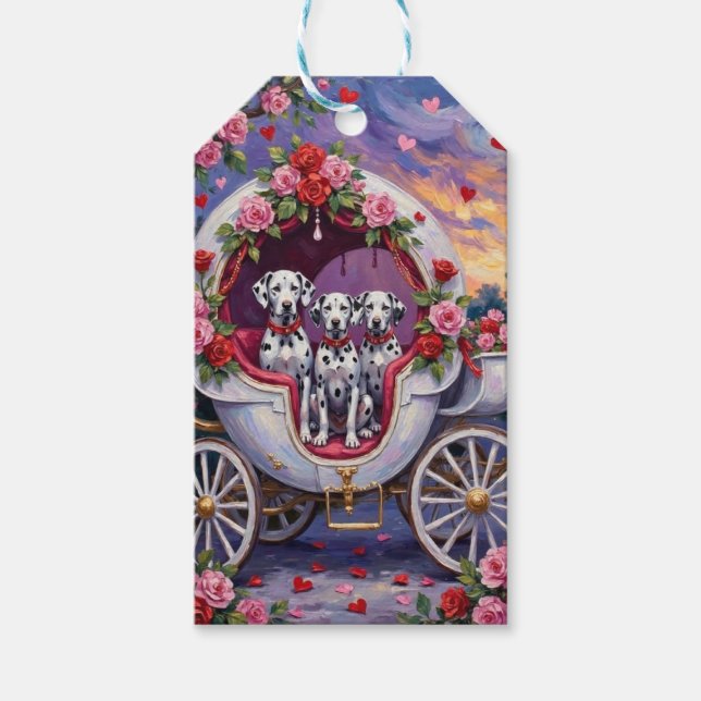 Etiqueta Para Presente Dalmatian Dog Valentine's Day  (Frente)
