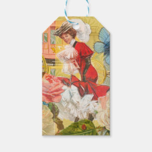 Etiqueta Para Presente Dama Vitoriana Mulher Elegante Rica Ilustração Ver
