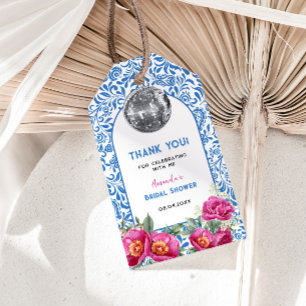 Etiqueta Para Presente Dançante Rainha Azulejo Azul Chá de panela