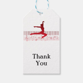 Etiqueta Para Presente dançarina de balé em um teclado