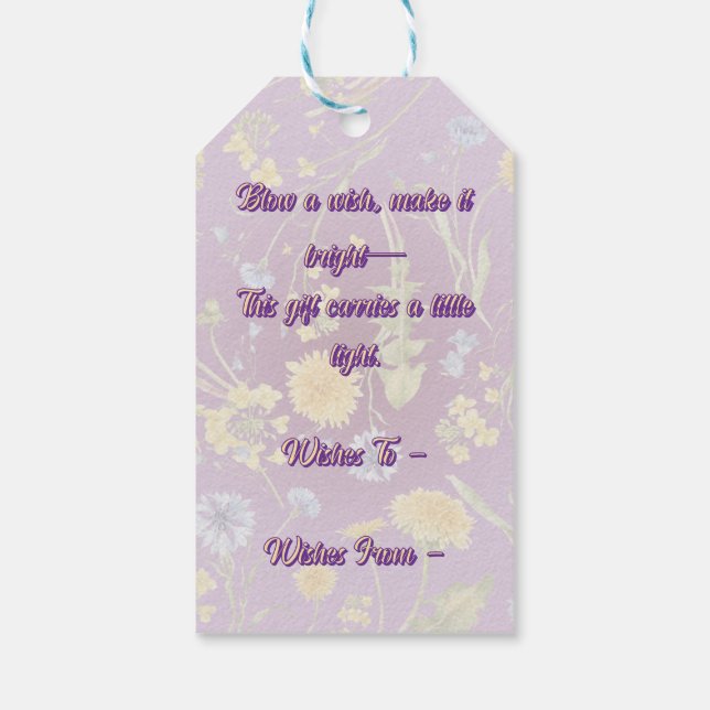 Etiqueta Para Presente Dandelion Delight (Verso)
