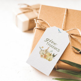 Etiqueta Para Presente Dar Abóbora de Aquarela aos Obrigados