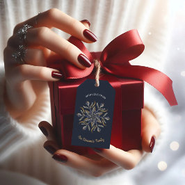 Etiqueta Para Presente Dark Blue & Gold Midnight Sparkle Stars New Year