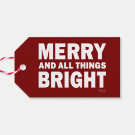 Etiqueta Para Presente Dark Red Holiday Gift Tag | Merry and Bright