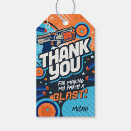 Etiqueta Para Presente Dart Gun obrigado de aniversário