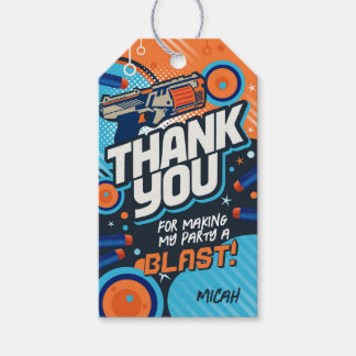 Etiqueta Para Presente Dart Gun obrigado de aniversário