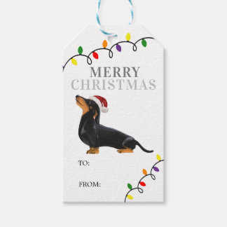 Etiqueta Para Presente Daschund Merry Christmas Gift Tags