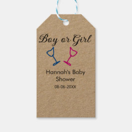 Etiqueta Para Presente Data do nome do chá de fraldas rosa ou azul