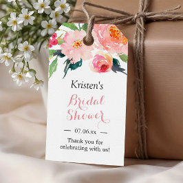 Etiqueta Para Presente Decoração Floral em Aquarela Moderna Favor de Chuv