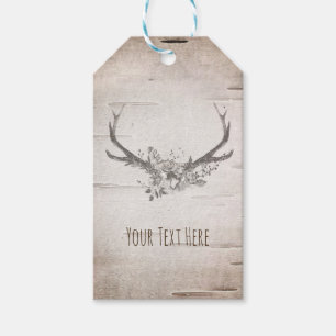 Etiqueta Para Presente Deer Antlers & Birch Casamento vintage Favor
