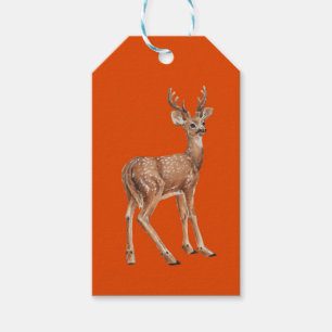 Etiqueta Para Presente Deer em vermelho