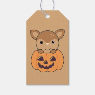 Etiqueta Para Presente Deer In Pumpkin Sweet Deer Happy Halloween Gift Ta