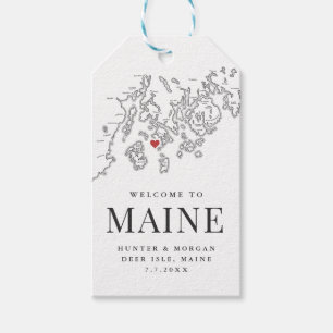 Etiqueta Para Presente Deer Isle Bem-vindo ao Favor do Casamento Maine