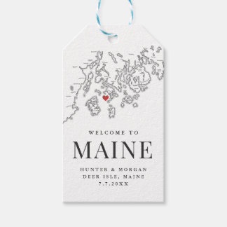 Etiqueta Para Presente Deer Isle Bem-vindo ao Favor do Casamento Maine