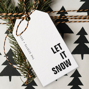 Etiqueta Para Presente Deixe nevar Natal Mínimo Simples