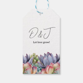 Etiqueta Para Presente "Deixe o amor crescer" Suculente Marca de Presente